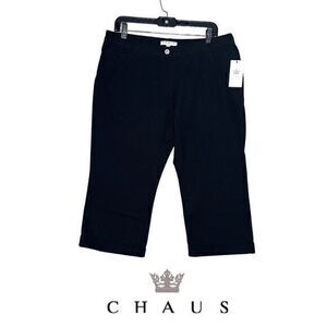 Chaus Womens Black Short Capri Pants Size Large